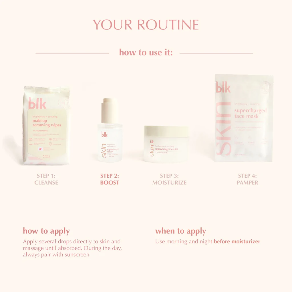Blk Cosmetics Skin Brightening & Soothing Supercharged Serum + Niacinamide