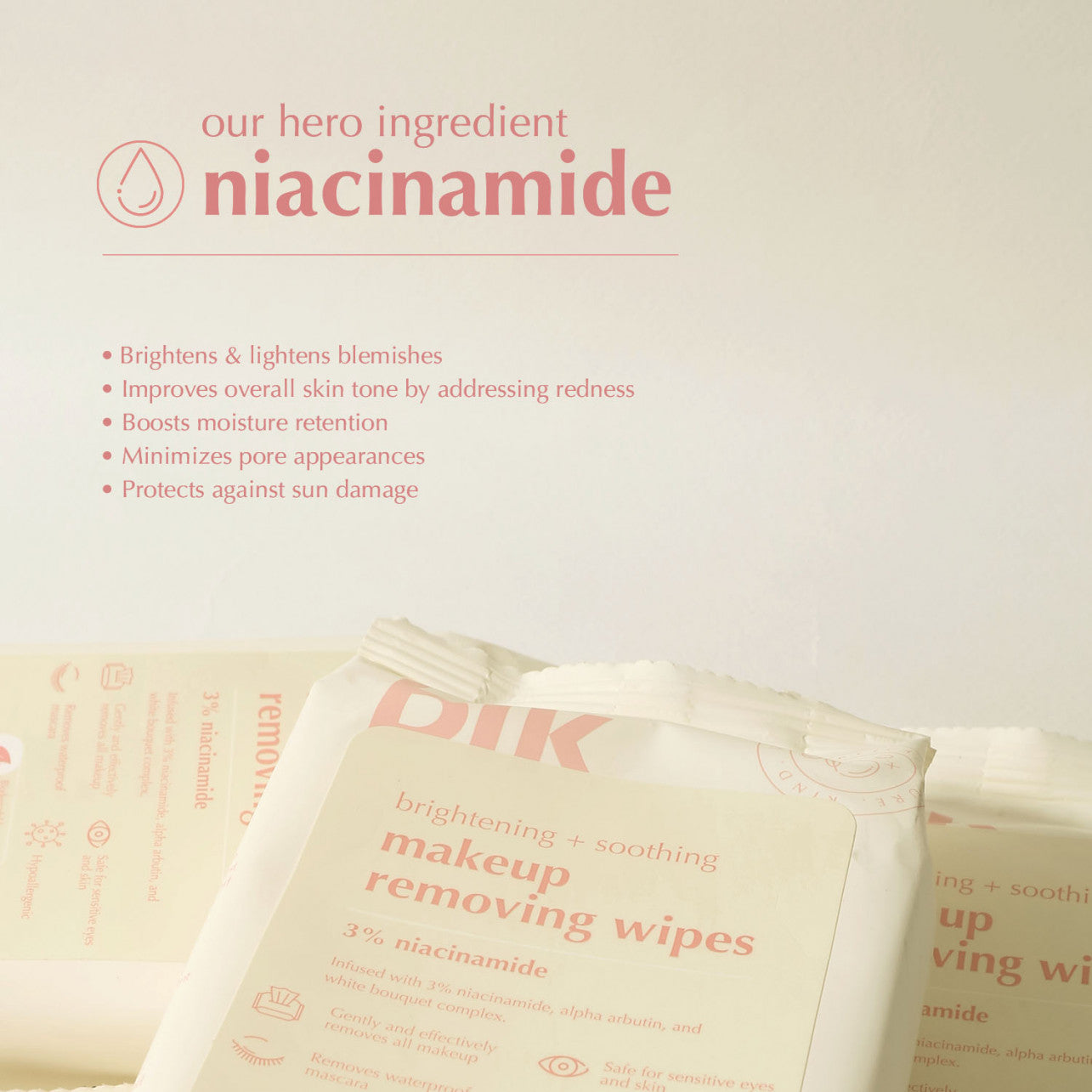 Blk Cosmetics Skin Brightening & Soothing Makeup Removing Wipes + Niacinamide